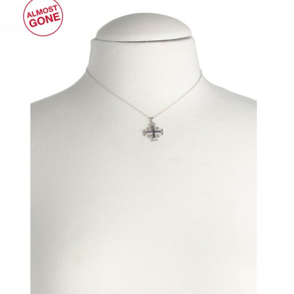 I. REISS white gold Made In Israel 14kt Gold Jerusalem Cross Pendant Necklace - Picture 2 of 2
